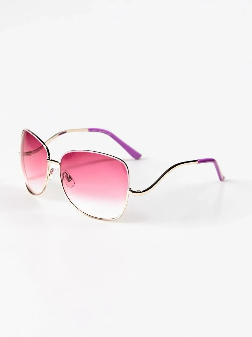 Giselle New Gradiant Pink Lens Sunglasses Rose Gold Metal